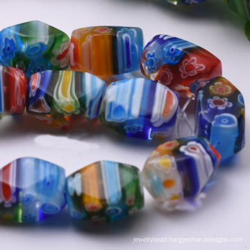 wholesale beautiful cylindrical millefiori lampwork glass beads